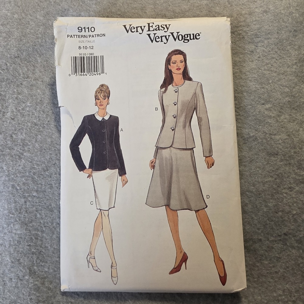 Vogue Patterns Very Easy Very Vogue 9110 Women's Jacket Sewing Pattern 8-12